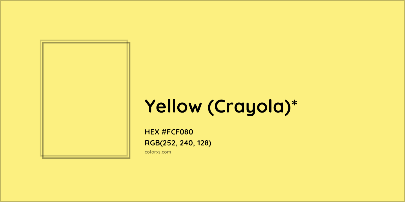 HEX #FCF080 Color Name, Color Code, Palettes, Similar Paints, Images