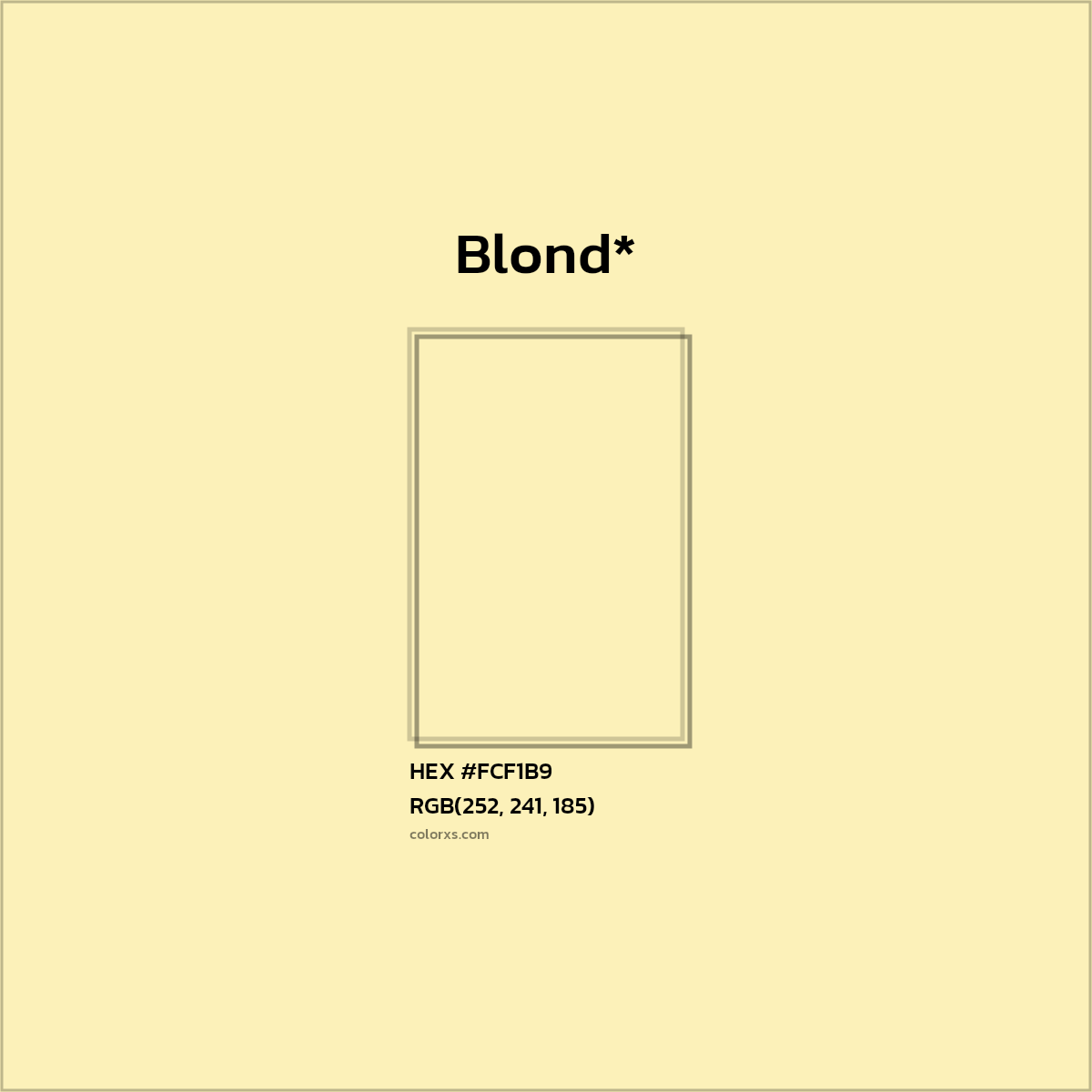 HEX #FCF1B9 Color Name, Color Code, Palettes, Similar Paints, Images