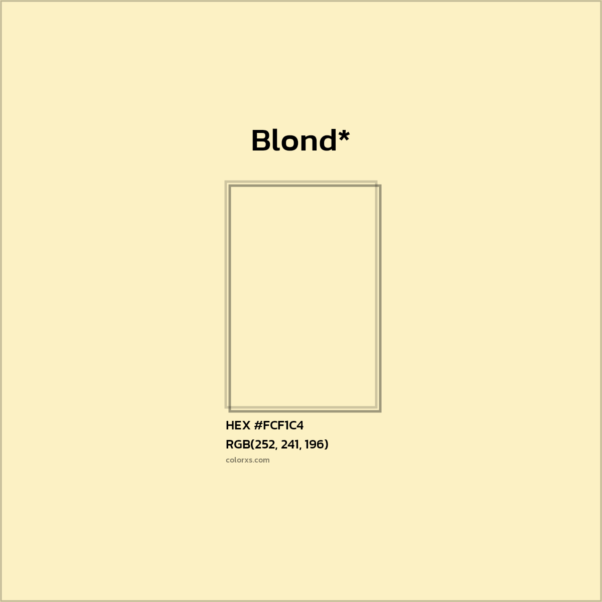 HEX #FCF1C4 Color Name, Color Code, Palettes, Similar Paints, Images