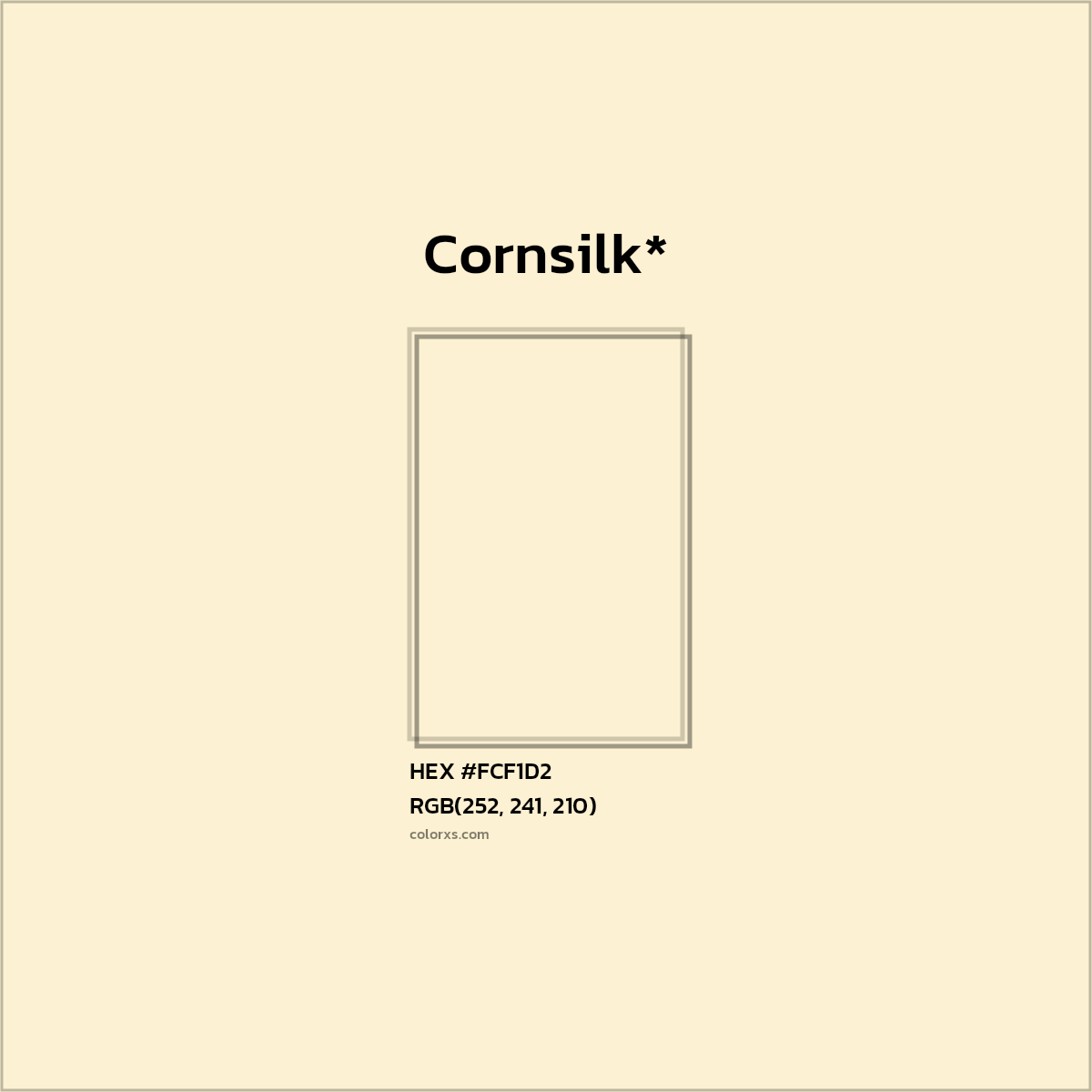 HEX #FCF1D2 Color Name, Color Code, Palettes, Similar Paints, Images