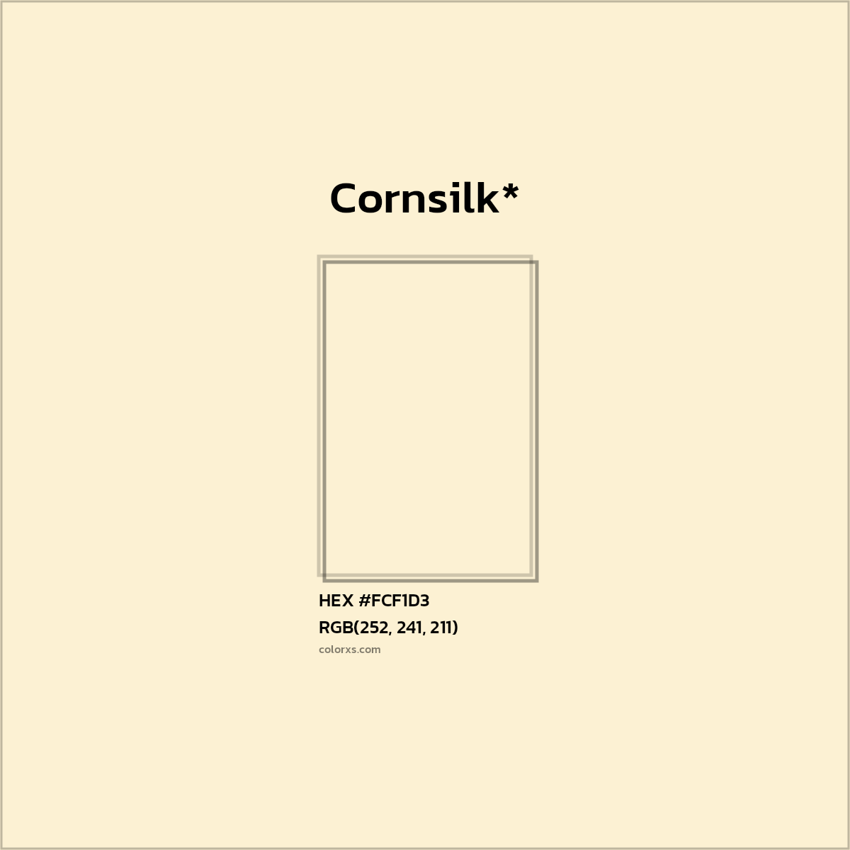 HEX #FCF1D3 Color Name, Color Code, Palettes, Similar Paints, Images