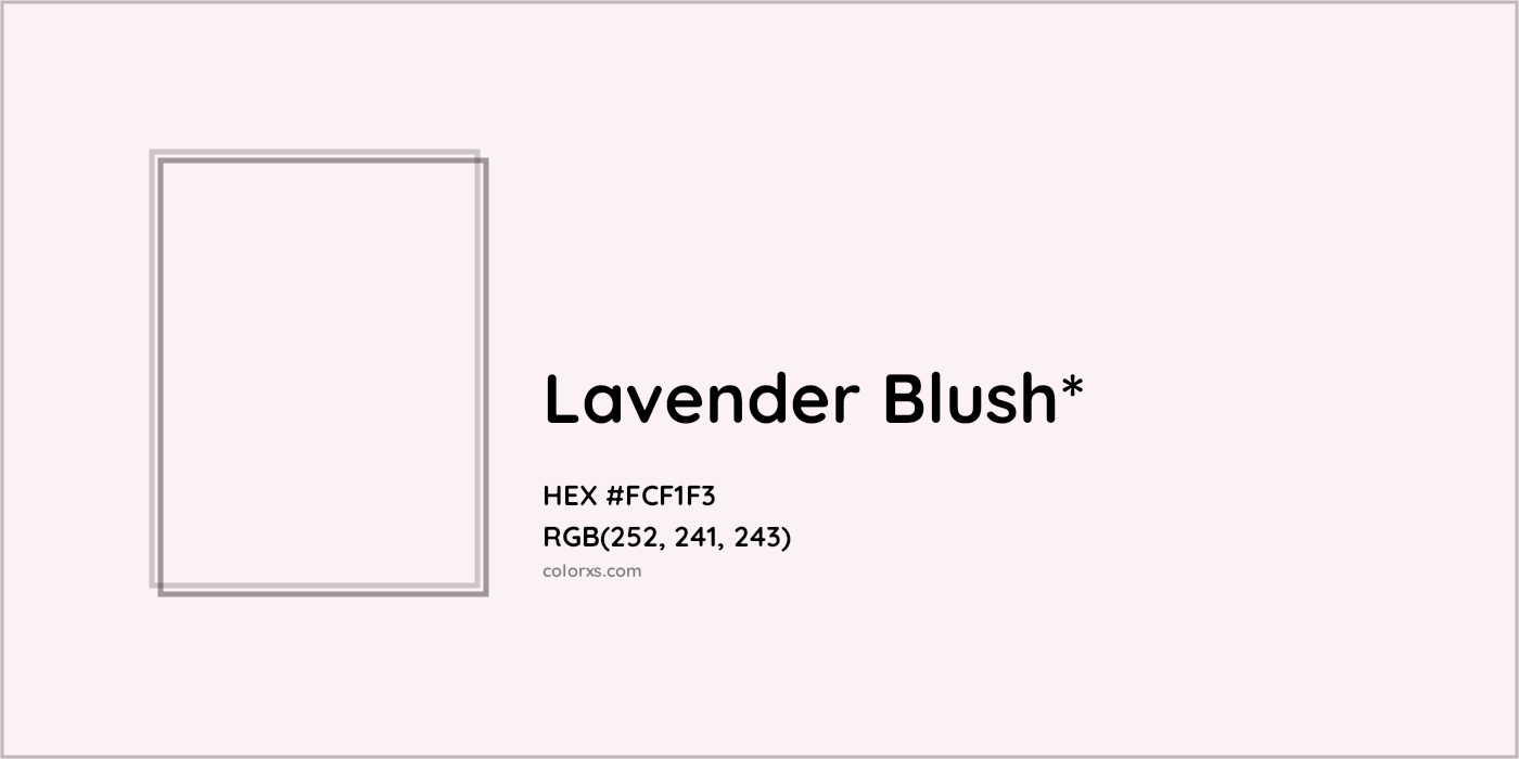 HEX #FCF1F3 Color Name, Color Code, Palettes, Similar Paints, Images