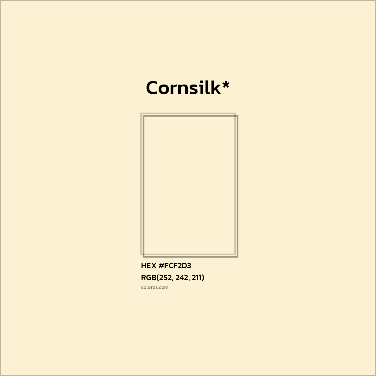 HEX #FCF2D3 Color Name, Color Code, Palettes, Similar Paints, Images