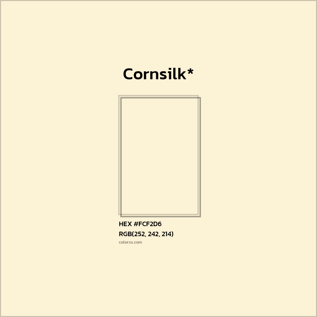 HEX #FCF2D6 Color Name, Color Code, Palettes, Similar Paints, Images