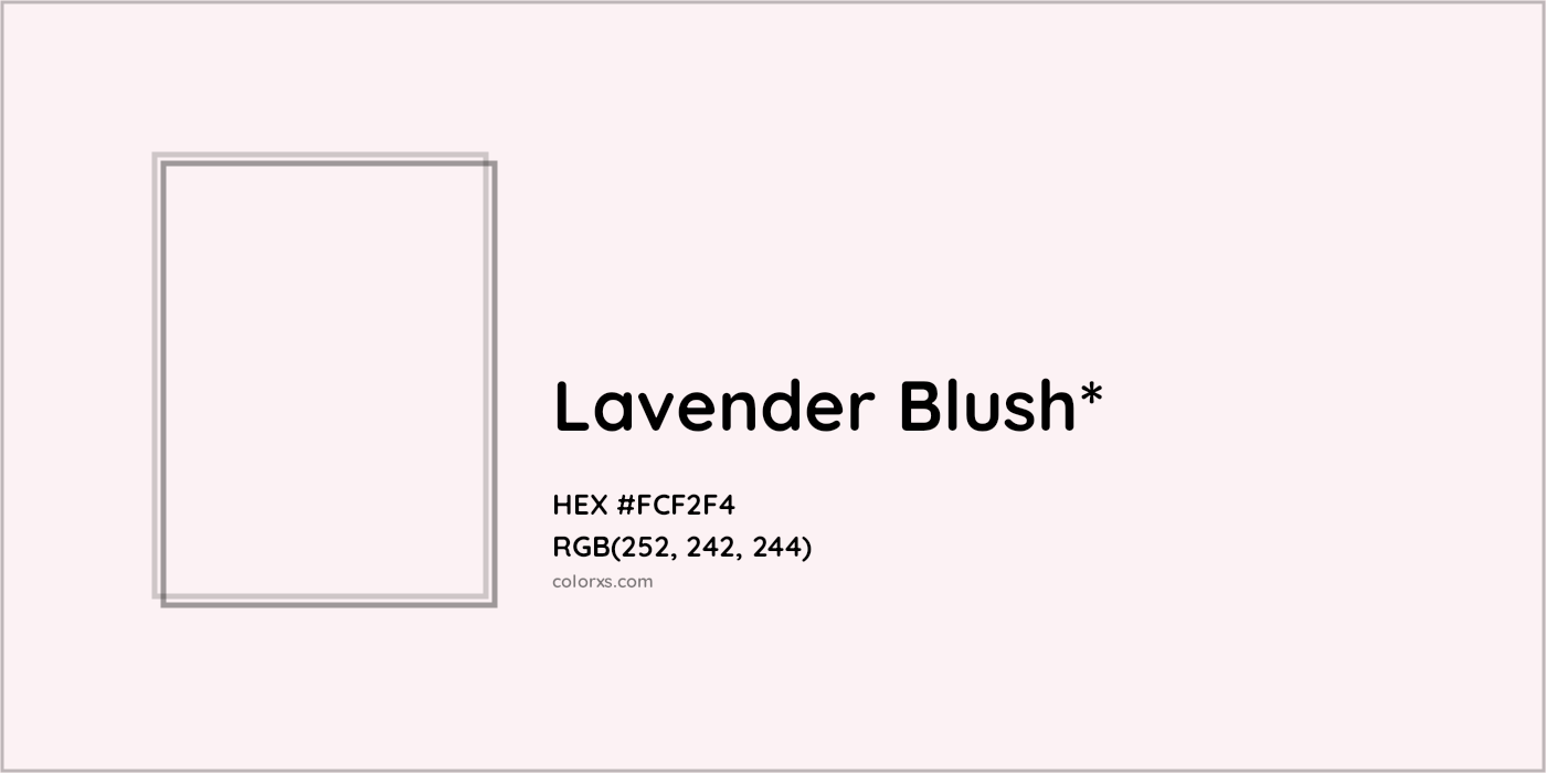 HEX #FCF2F4 Color Name, Color Code, Palettes, Similar Paints, Images