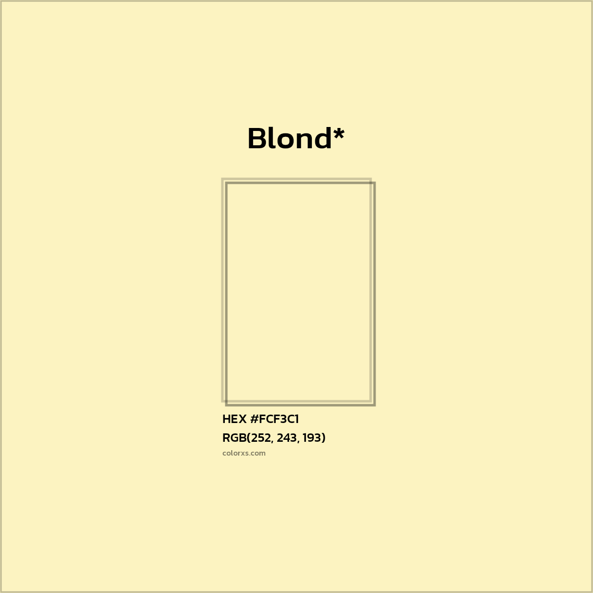 HEX #FCF3C1 Color Name, Color Code, Palettes, Similar Paints, Images