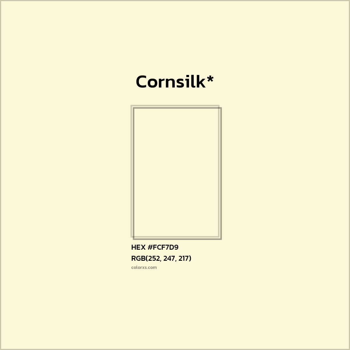 HEX #FCF7D9 Color Name, Color Code, Palettes, Similar Paints, Images