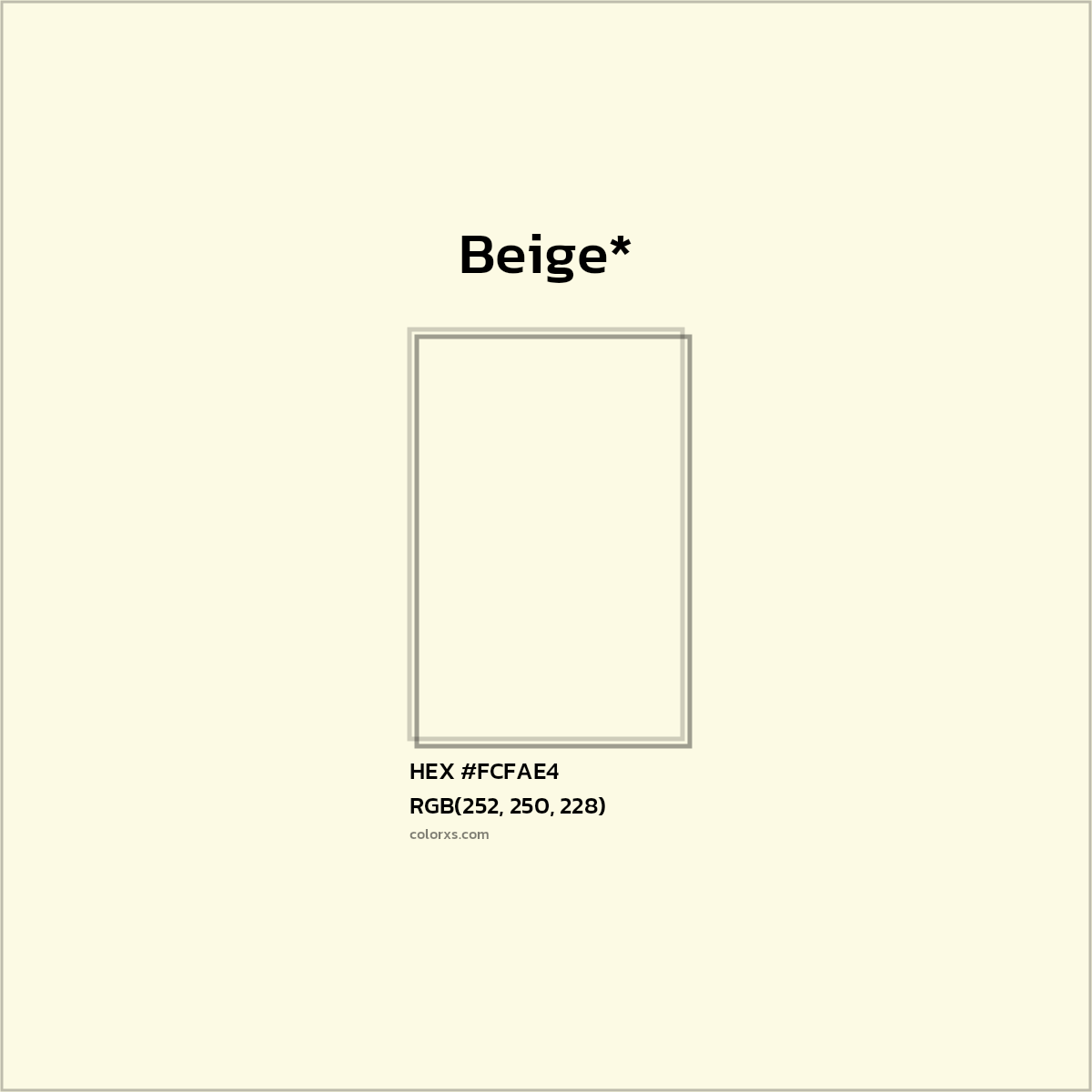 HEX #FCFAE4 Color Name, Color Code, Palettes, Similar Paints, Images