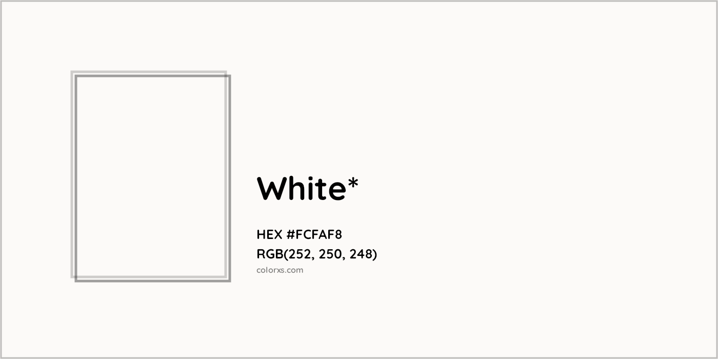 HEX #FCFAF8 Color Name, Color Code, Palettes, Similar Paints, Images