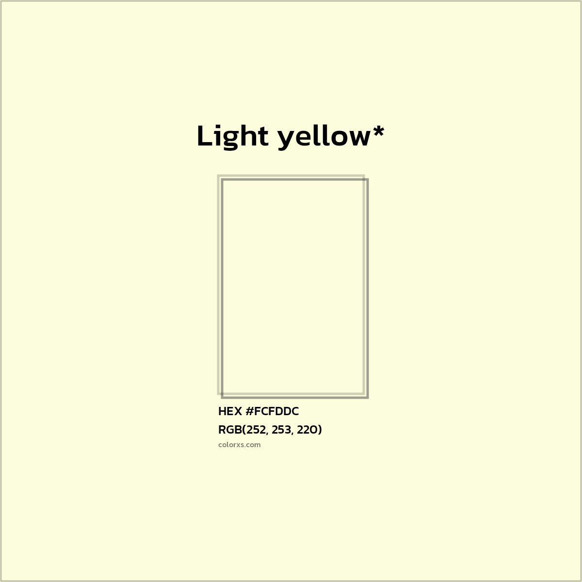 HEX #FCFDDC Color Name, Color Code, Palettes, Similar Paints, Images