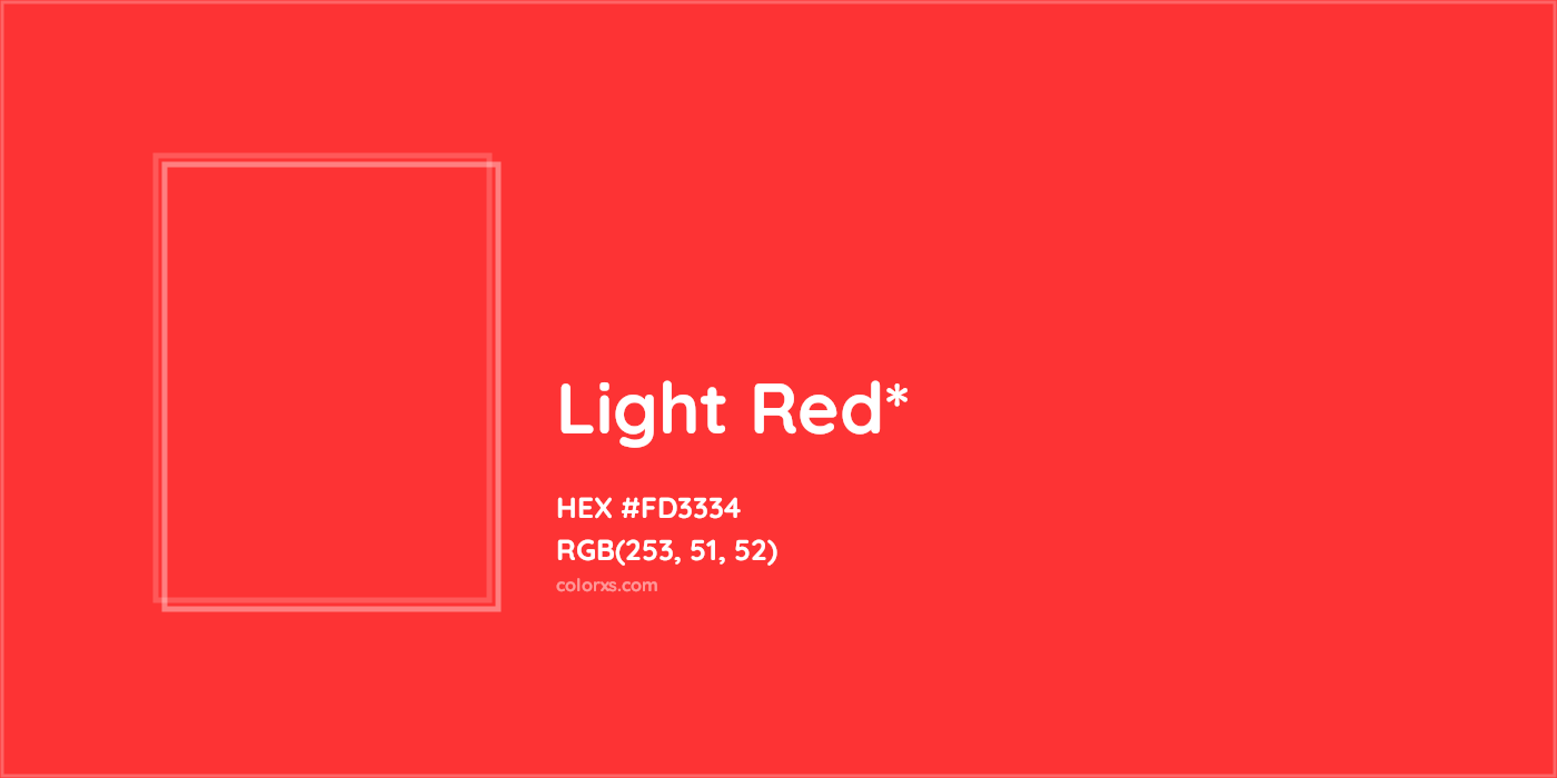HEX #FD3334 Color Name, Color Code, Palettes, Similar Paints, Images