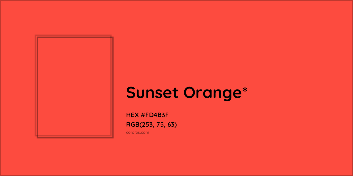 HEX #FD4B3F Color Name, Color Code, Palettes, Similar Paints, Images
