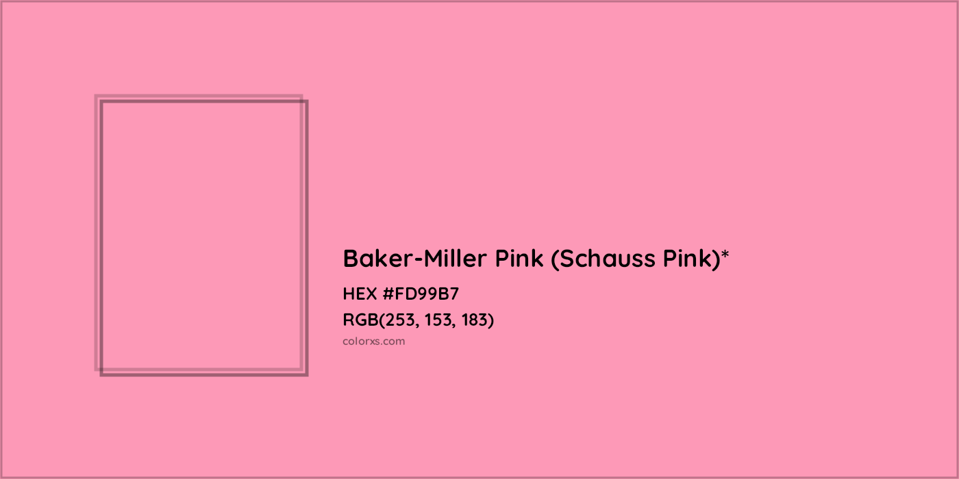 HEX #FD99B7 Color Name, Color Code, Palettes, Similar Paints, Images