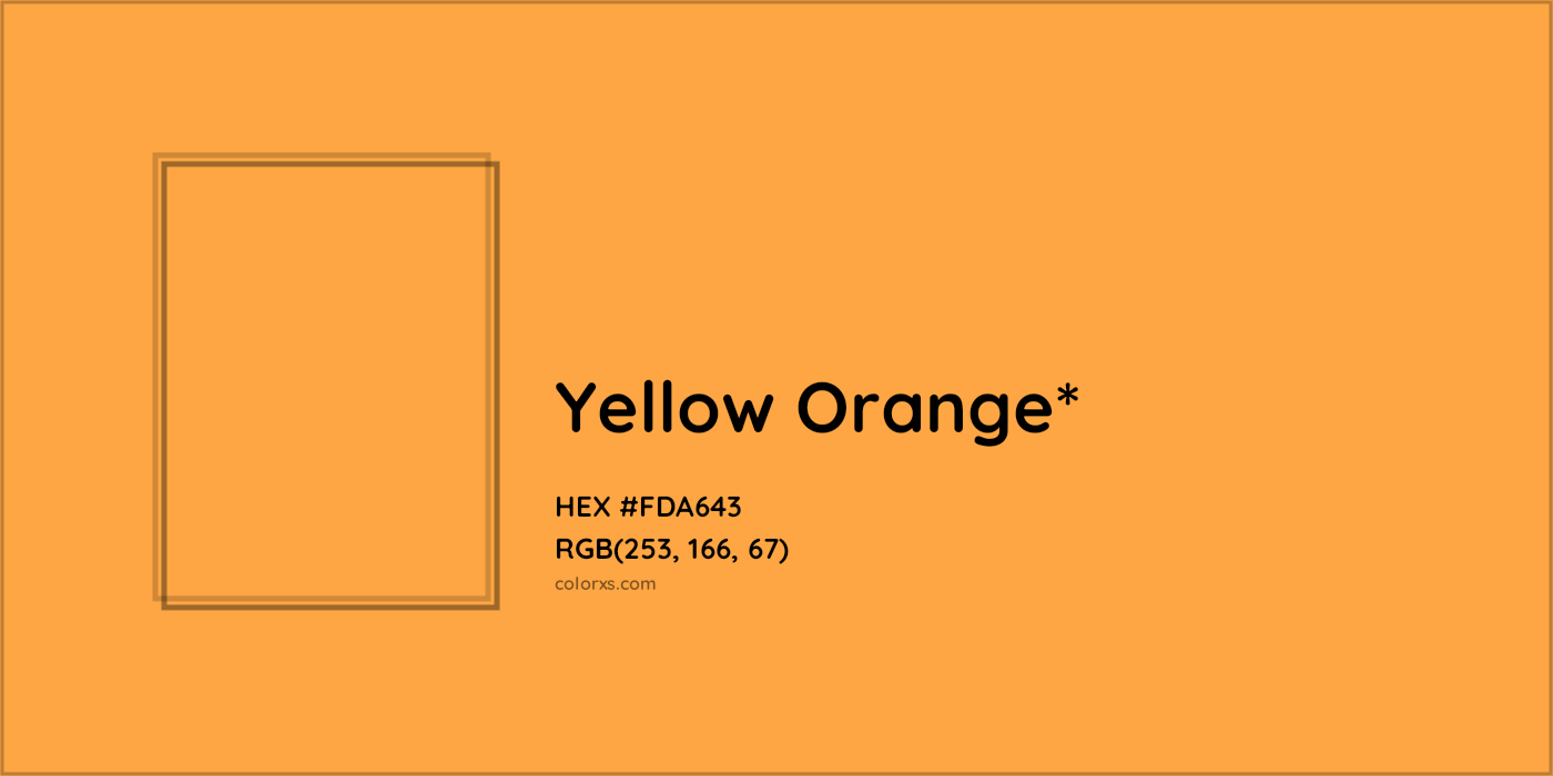 HEX #FDA643 Color Name, Color Code, Palettes, Similar Paints, Images