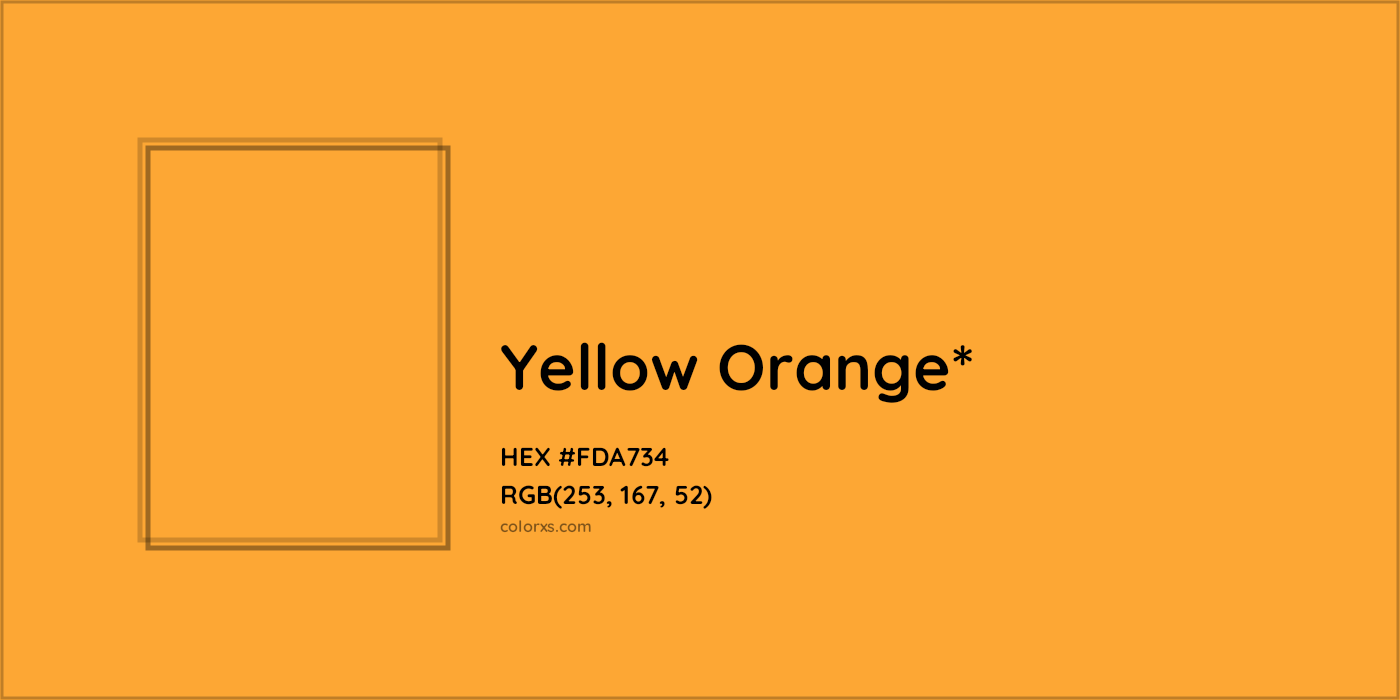 HEX #FDA734 Color Name, Color Code, Palettes, Similar Paints, Images