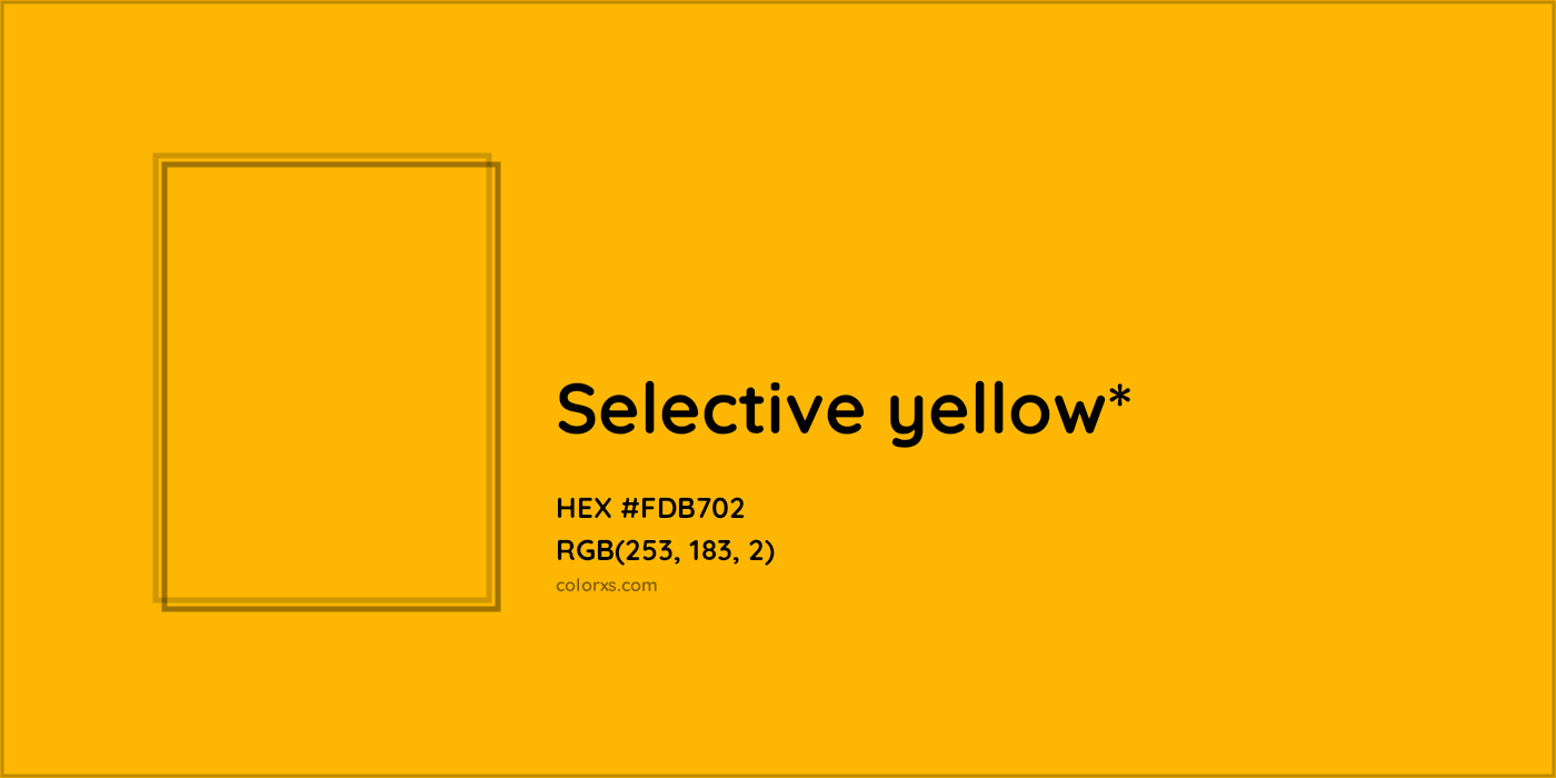HEX #FDB702 Color Name, Color Code, Palettes, Similar Paints, Images