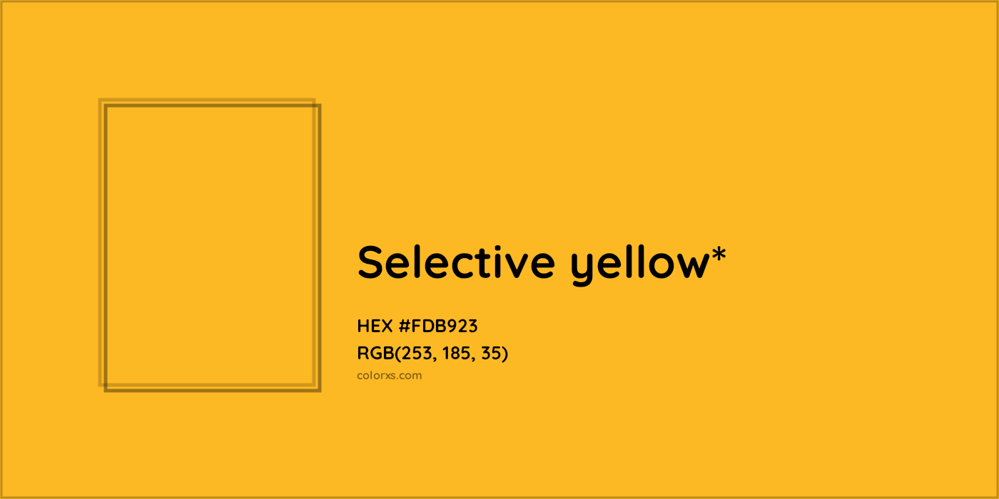 HEX #FDB923 Color Name, Color Code, Palettes, Similar Paints, Images