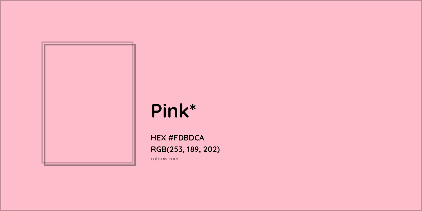 HEX #FDBDCA Color Name, Color Code, Palettes, Similar Paints, Images