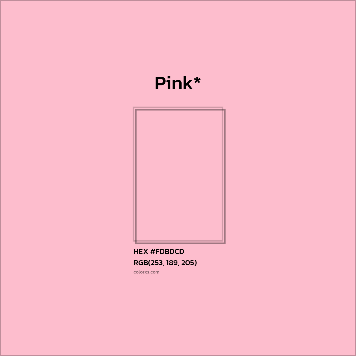 HEX #FDBDCD Color Name, Color Code, Palettes, Similar Paints, Images