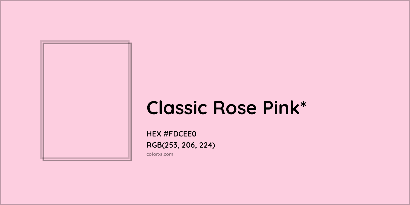 HEX #FDCEE0 Color Name, Color Code, Palettes, Similar Paints, Images