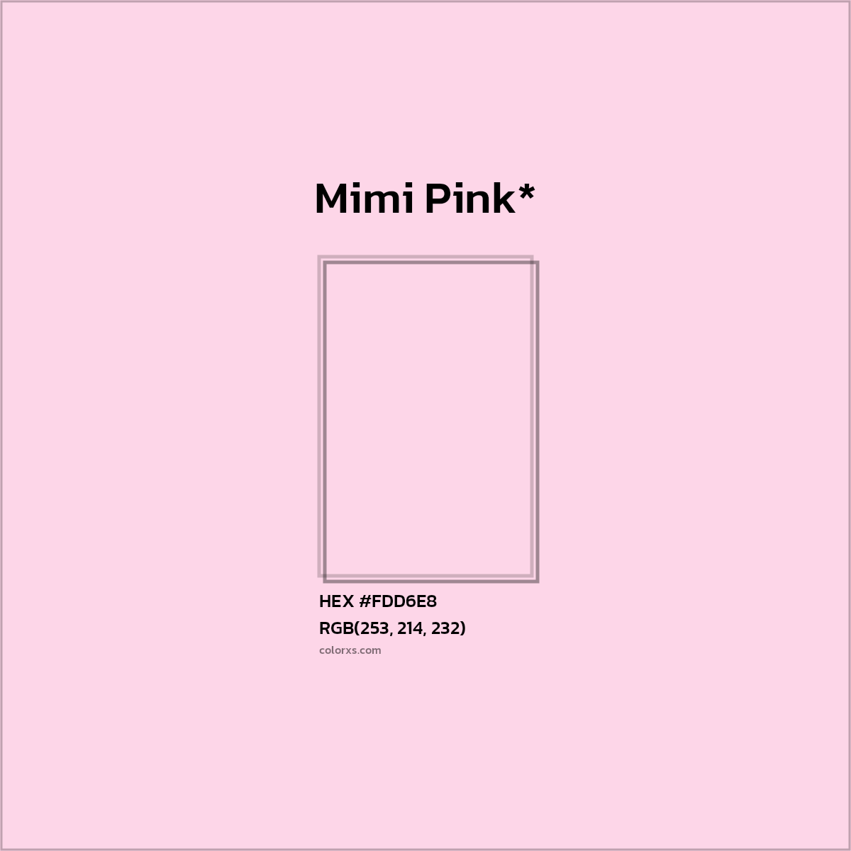 HEX #FDD6E8 Color Name, Color Code, Palettes, Similar Paints, Images