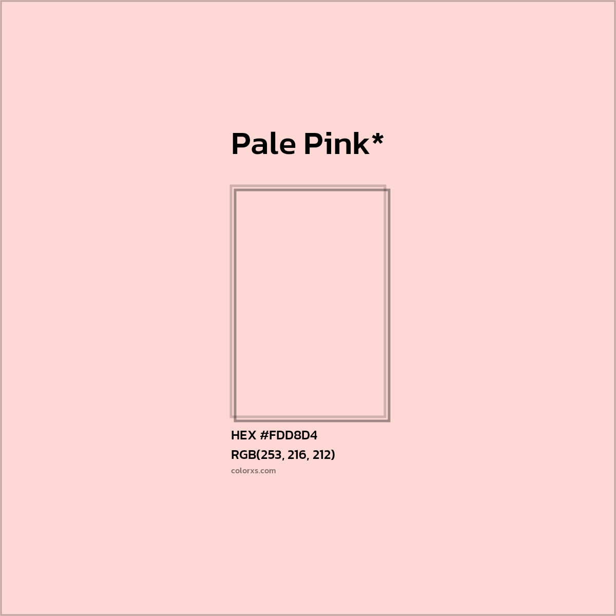 HEX #FDD8D4 Color Name, Color Code, Palettes, Similar Paints, Images