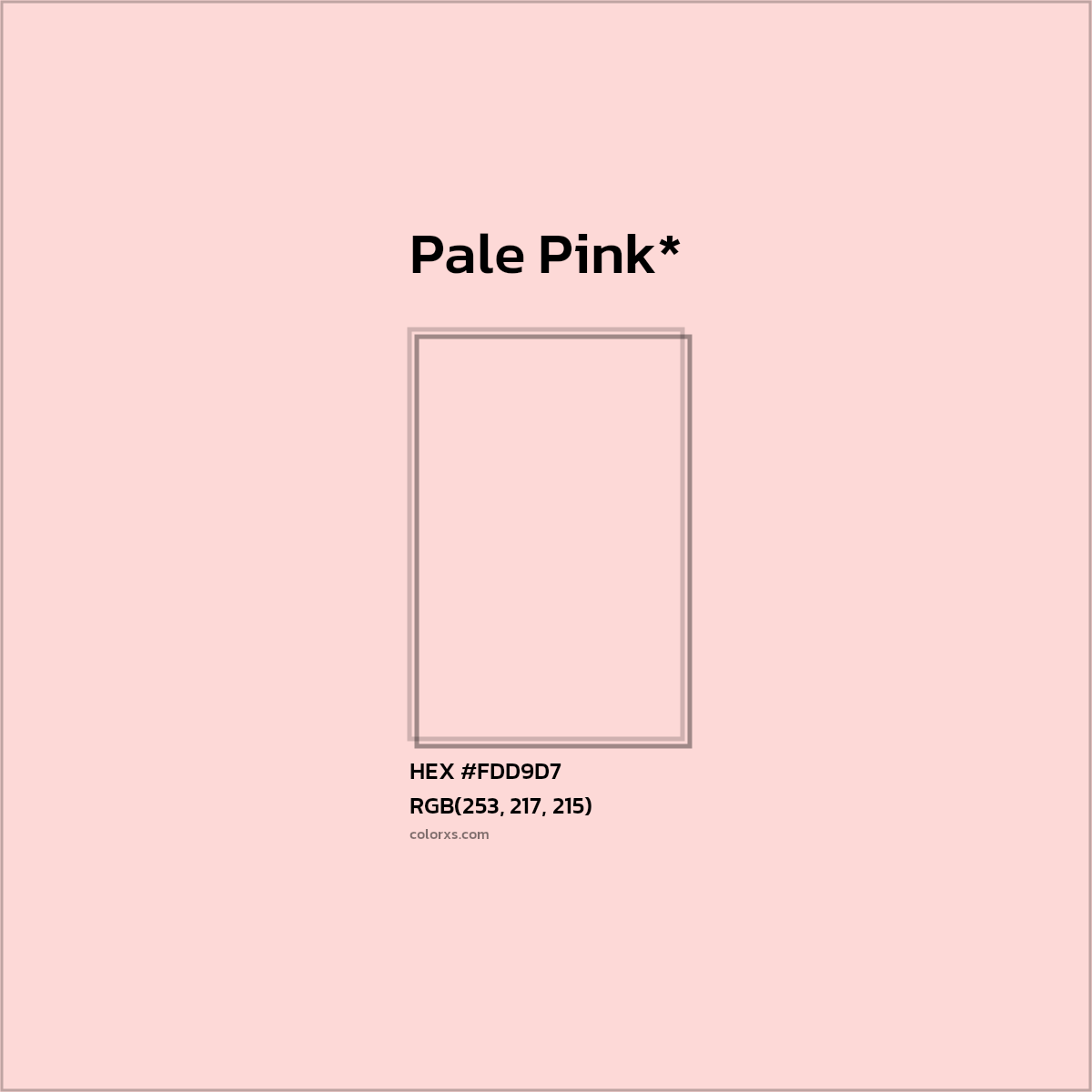 HEX #FDD9D7 Color Name, Color Code, Palettes, Similar Paints, Images