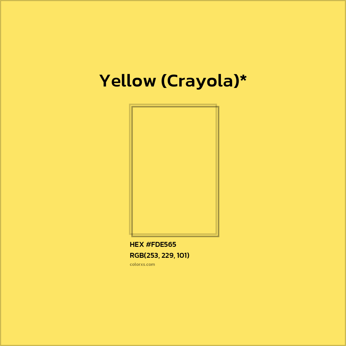 HEX #FDE565 Color Name, Color Code, Palettes, Similar Paints, Images
