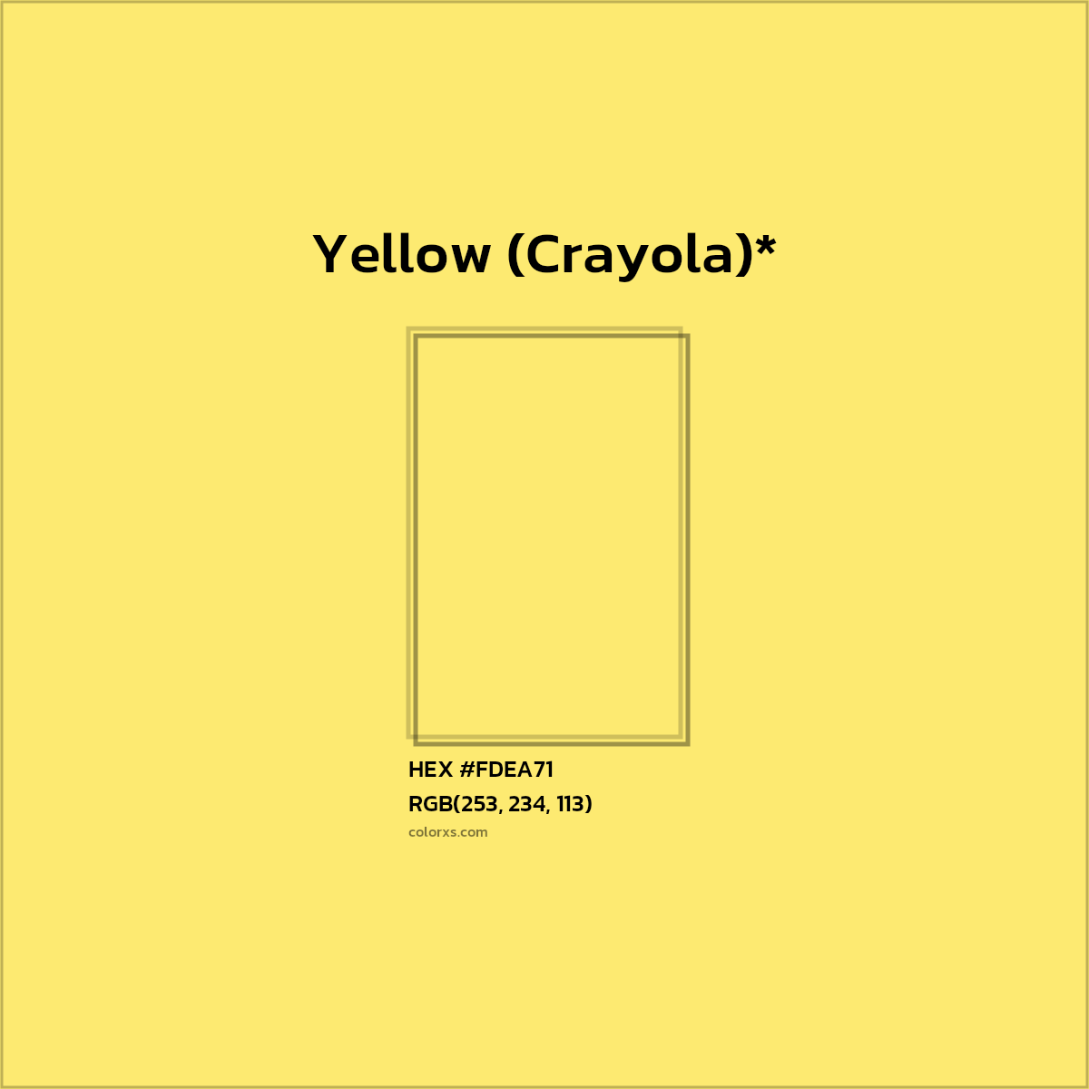 HEX #FDEA71 Color Name, Color Code, Palettes, Similar Paints, Images