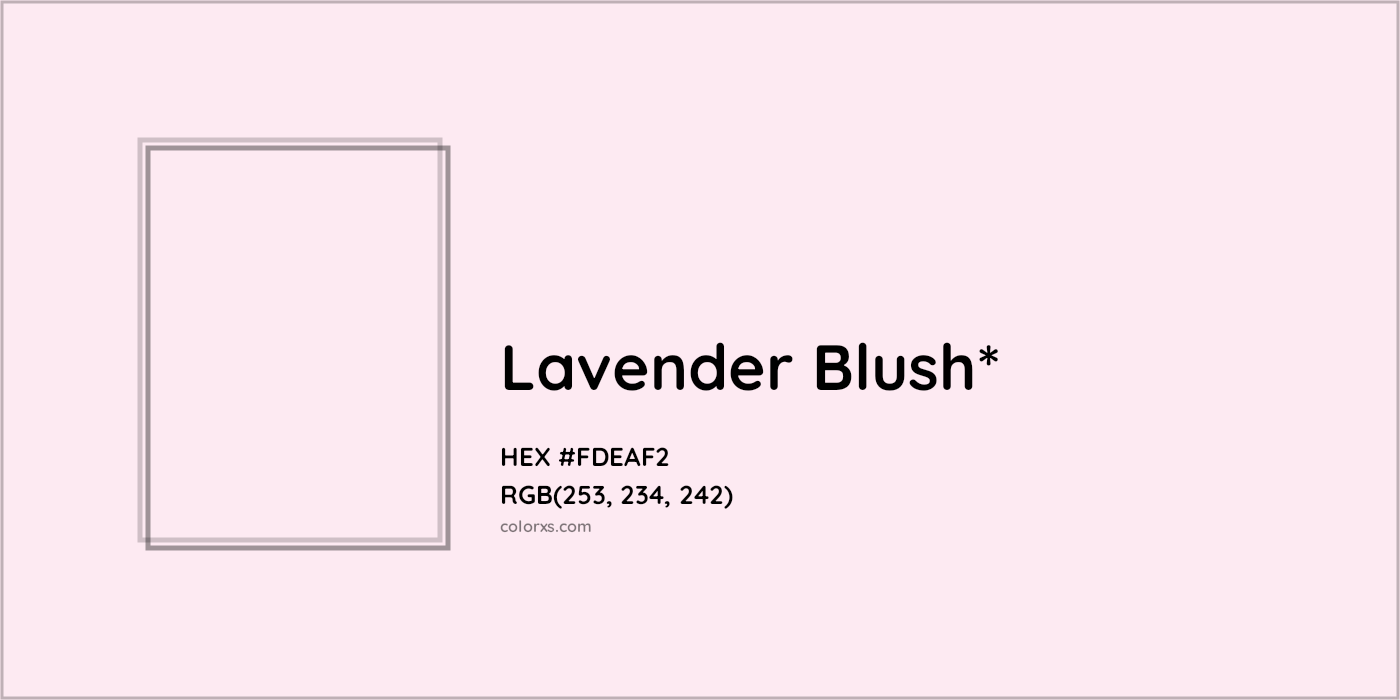 HEX #FDEAF2 Color Name, Color Code, Palettes, Similar Paints, Images