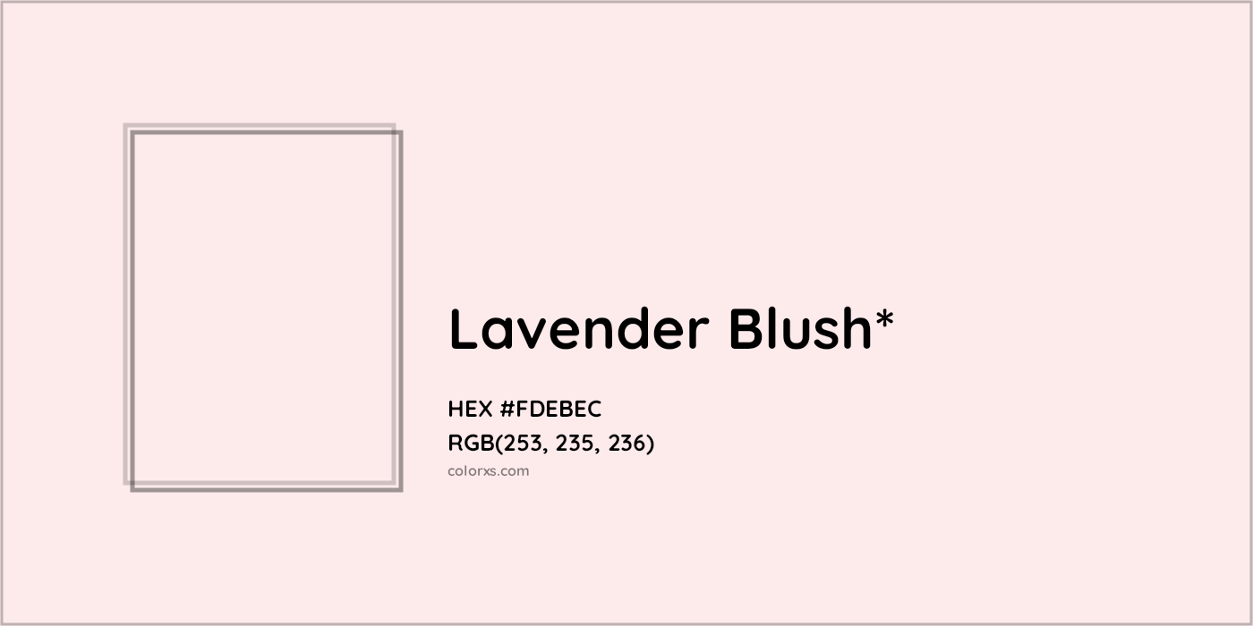 HEX #FDEBEC Color Name, Color Code, Palettes, Similar Paints, Images