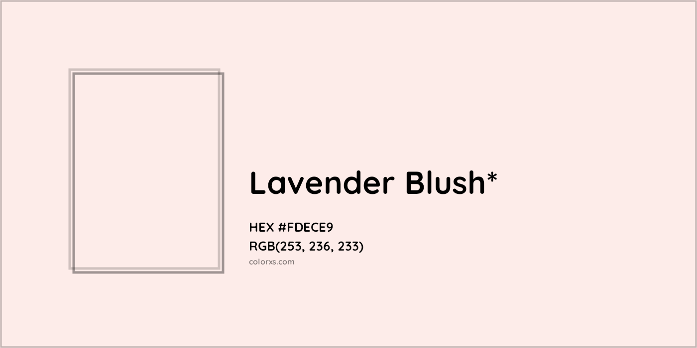 HEX #FDECE9 Color Name, Color Code, Palettes, Similar Paints, Images