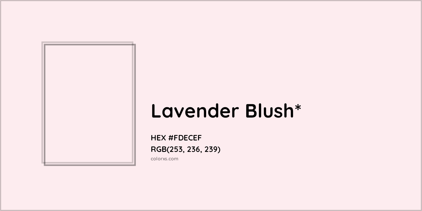 HEX #FDECEF Color Name, Color Code, Palettes, Similar Paints, Images