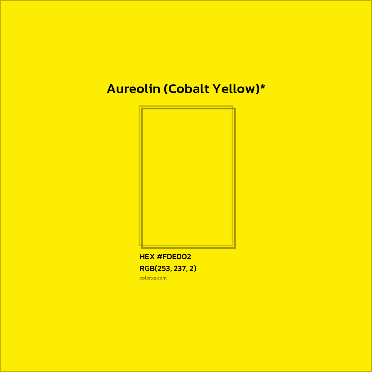 HEX #FDED02 Color Name, Color Code, Palettes, Similar Paints, Images