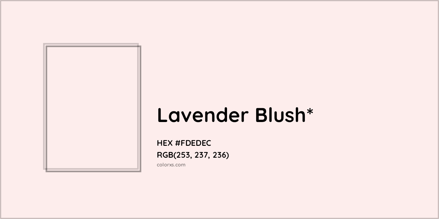 HEX #FDEDEC Color Name, Color Code, Palettes, Similar Paints, Images