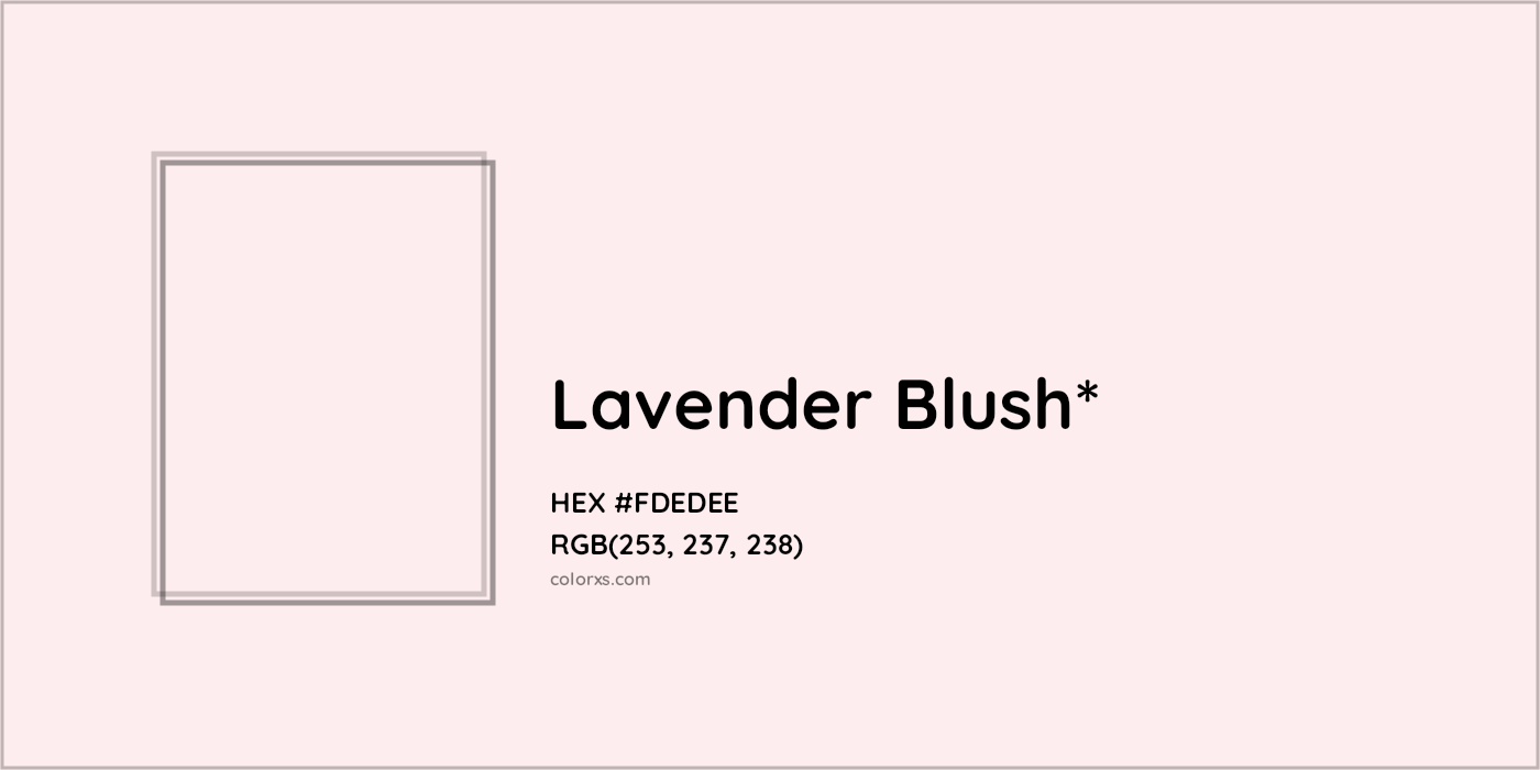 HEX #FDEDEE Color Name, Color Code, Palettes, Similar Paints, Images