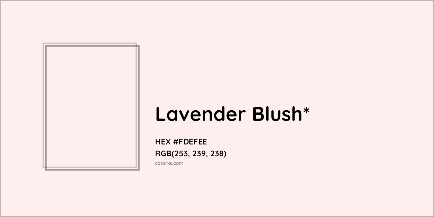 HEX #FDEFEE Color Name, Color Code, Palettes, Similar Paints, Images