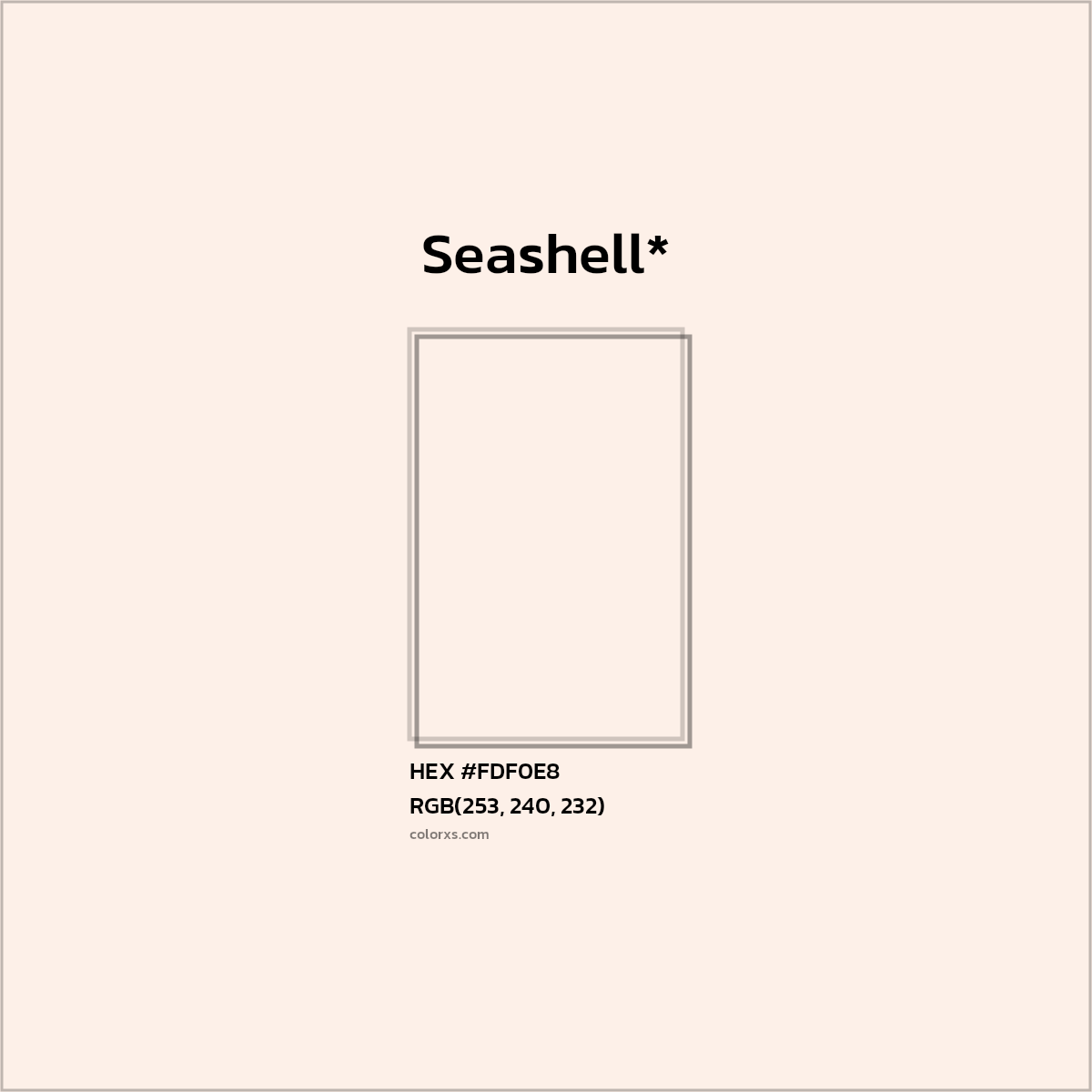 HEX #FDF0E8 Color Name, Color Code, Palettes, Similar Paints, Images