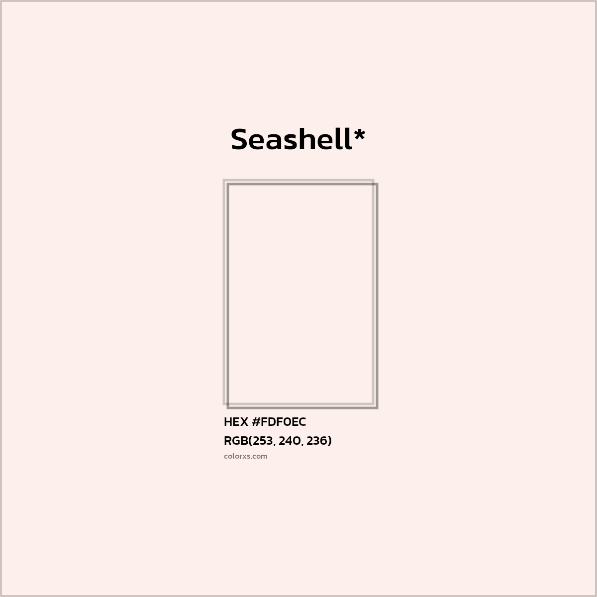 HEX #FDF0EC Color Name, Color Code, Palettes, Similar Paints, Images