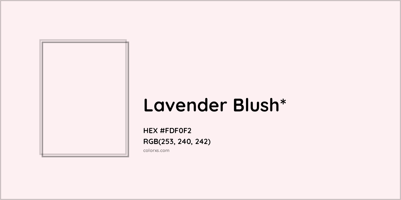 HEX #FDF0F2 Color Name, Color Code, Palettes, Similar Paints, Images