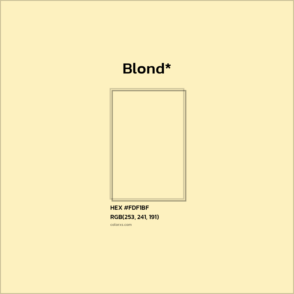HEX #FDF1BF Color Name, Color Code, Palettes, Similar Paints, Images