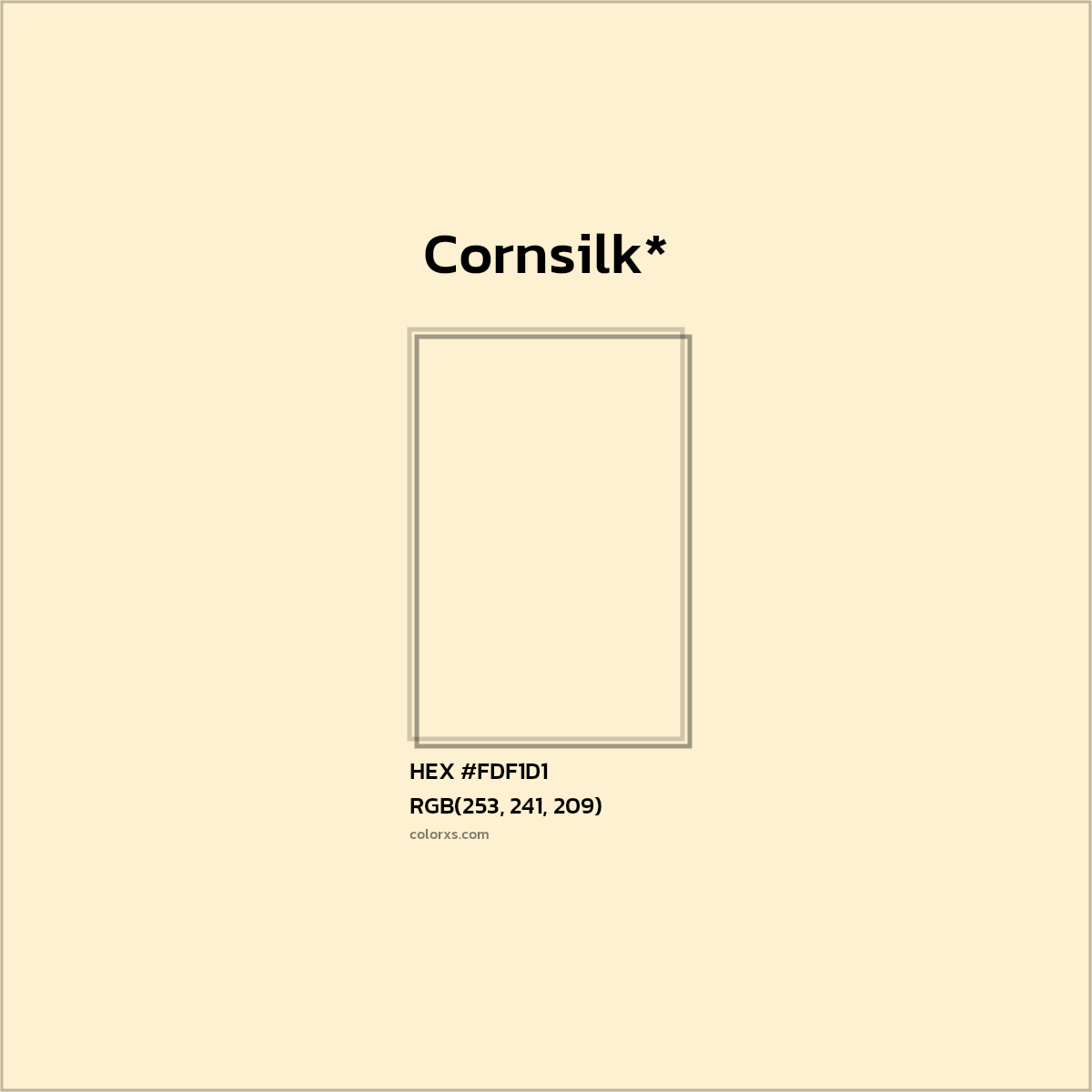 HEX #FDF1D1 Color Name, Color Code, Palettes, Similar Paints, Images