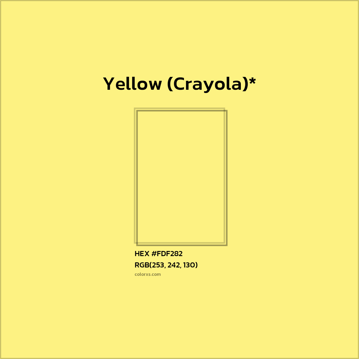 HEX #FDF282 Color Name, Color Code, Palettes, Similar Paints, Images