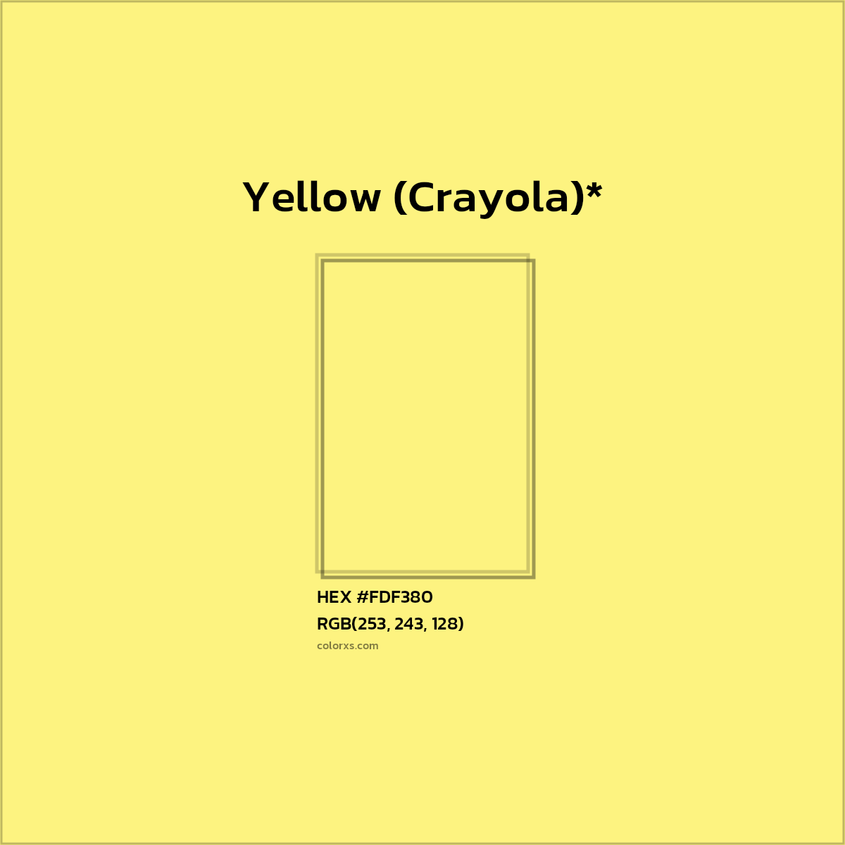 HEX #FDF380 Color Name, Color Code, Palettes, Similar Paints, Images