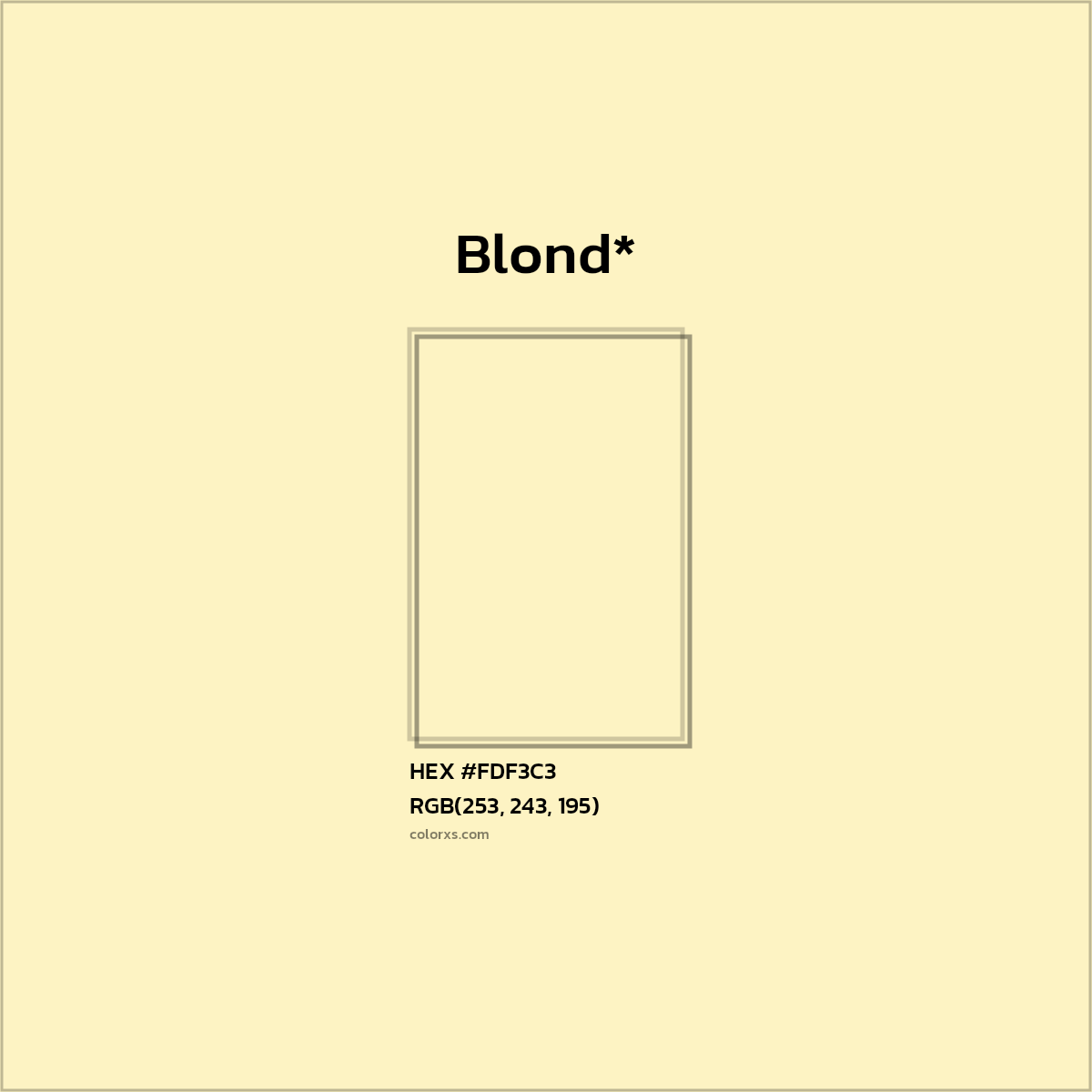 HEX #FDF3C3 Color Name, Color Code, Palettes, Similar Paints, Images