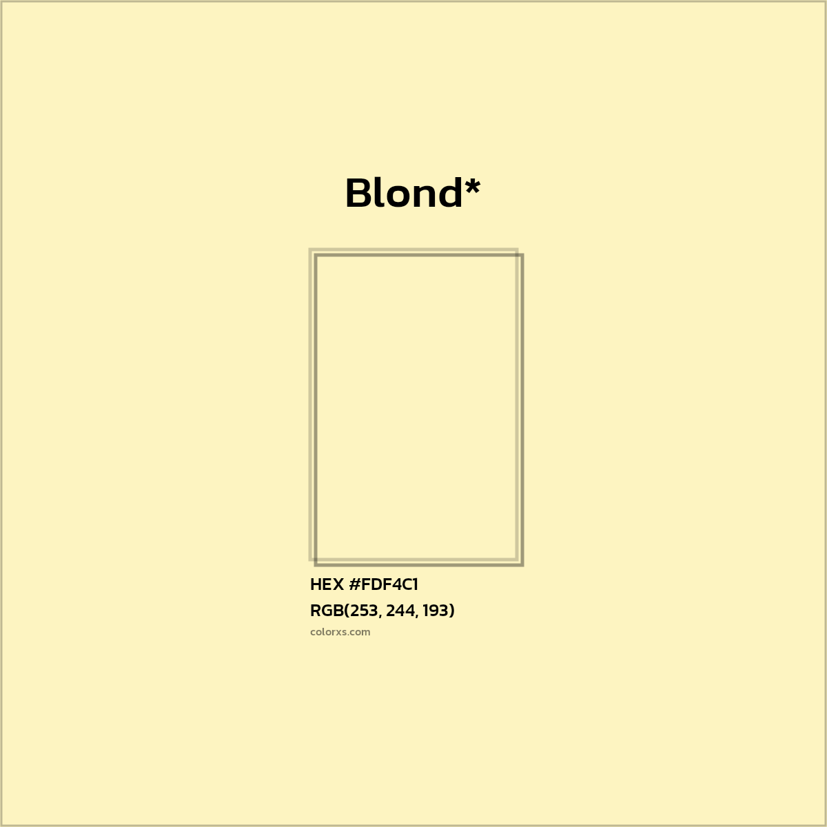 HEX #FDF4C1 Color Name, Color Code, Palettes, Similar Paints, Images