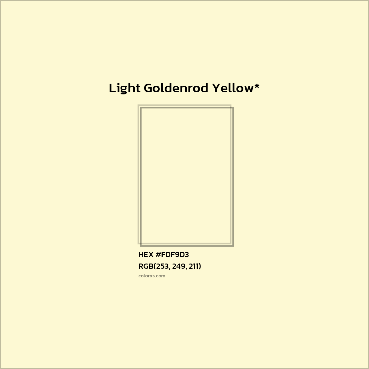 HEX #FDF9D3 Color Name, Color Code, Palettes, Similar Paints, Images