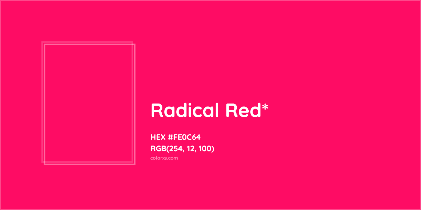 HEX #FE0C64 Color Name, Color Code, Palettes, Similar Paints, Images