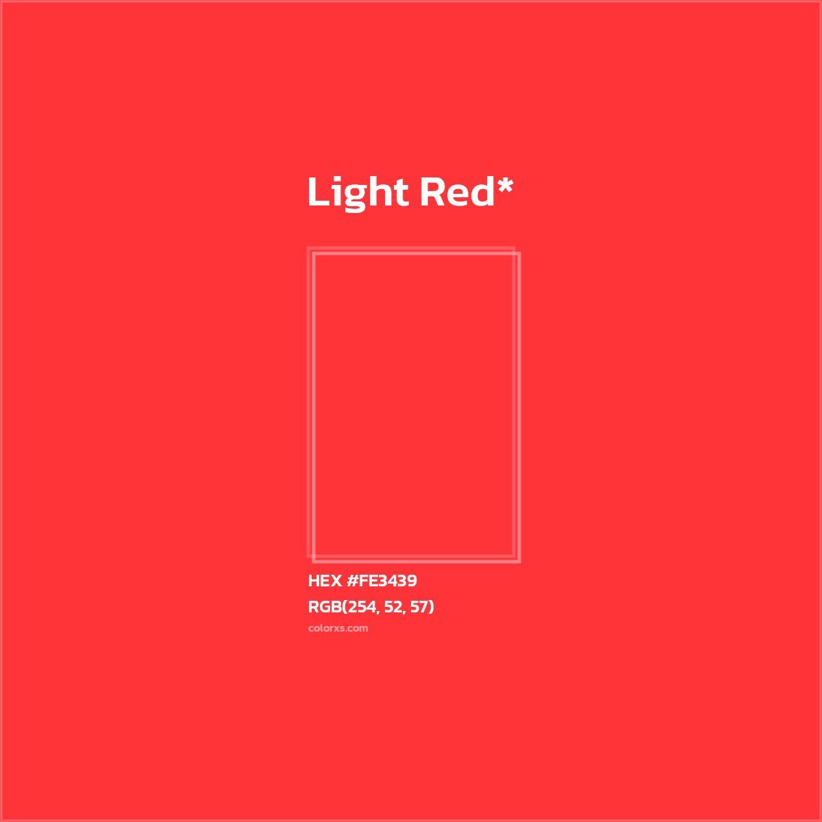 HEX #FE3439 Color Name, Color Code, Palettes, Similar Paints, Images