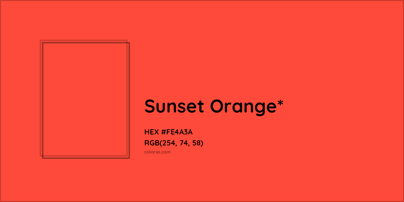 HEX #FE4A3A Color Name, Color Code, Palettes, Similar Paints, Images